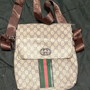 Gucci Beige and Brown Messenger Bag